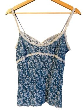 Hanky Panky Womens Y2K Stretch Lace Cami Tank Tope Size M Coquette Fairy Cottage